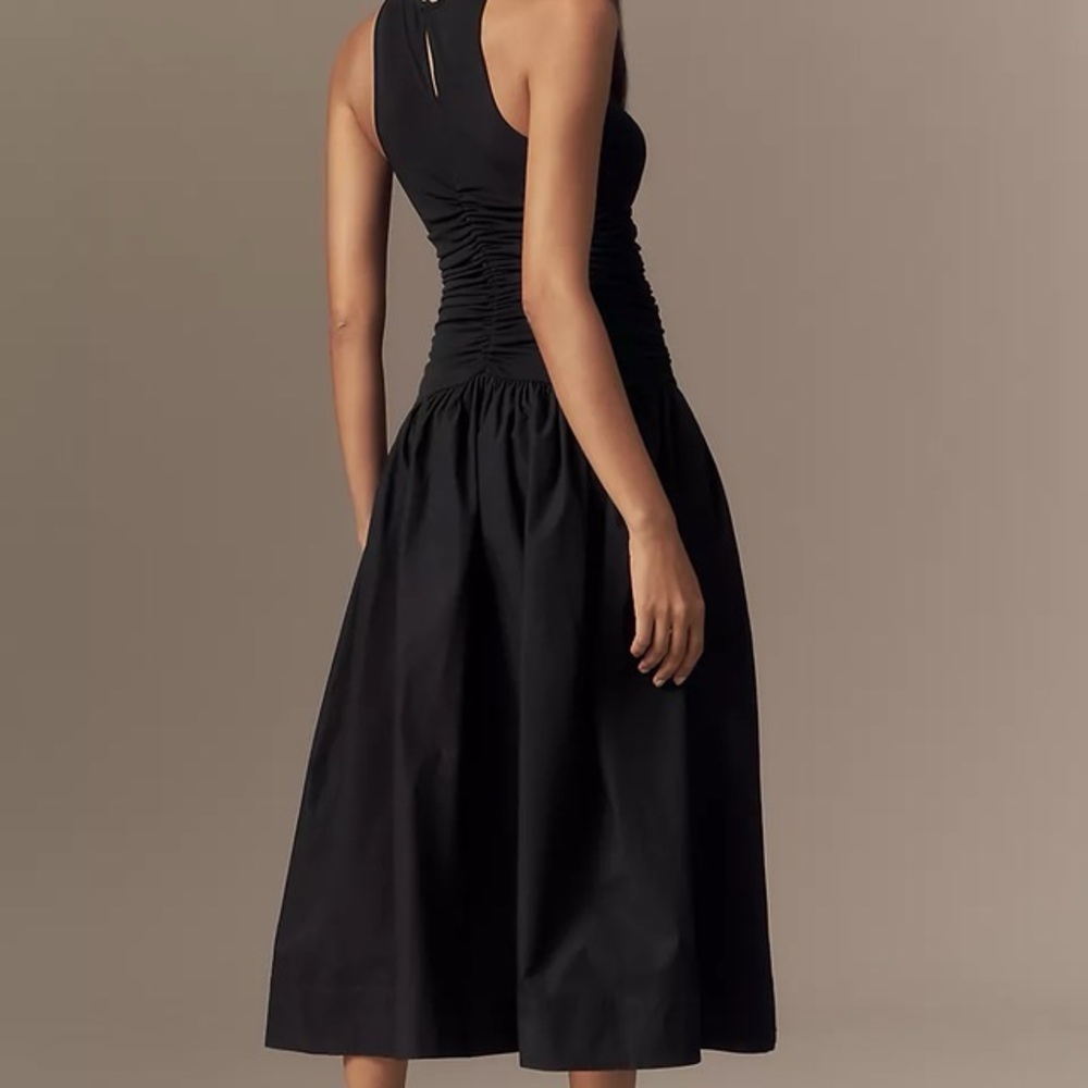By Anthropologie Twofer Halter Drop-Waist Midi Dress Sz M - Picture 12 of 14